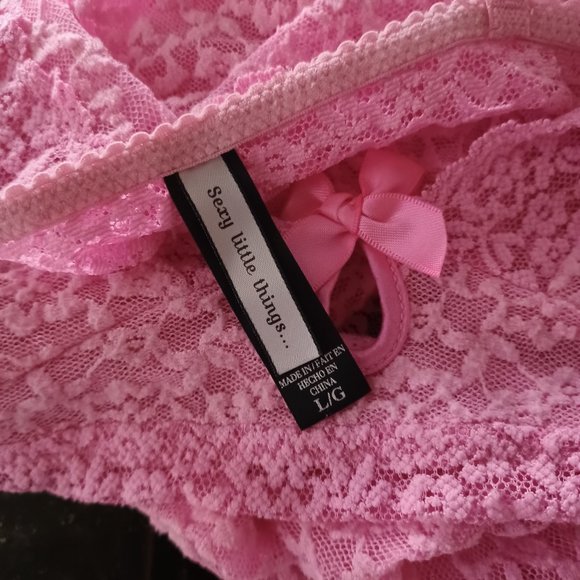 VICTORIA'S SECRET SEXY LITTLE THINGS VINTAGE Allover Pink Lace Gown Slip_Large - Picture 6 of 8